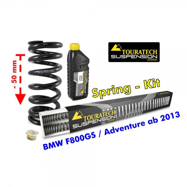 Touratech Height lowering kit -50 mm for BMW F800GS/Adventure *from 2013**replacement springs*
