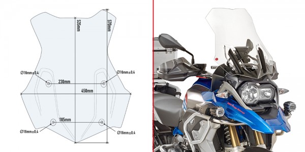 Givi 5124DT Specific Screen for BMW R1200GS/GSA 2016 on & R1250GS/GSA