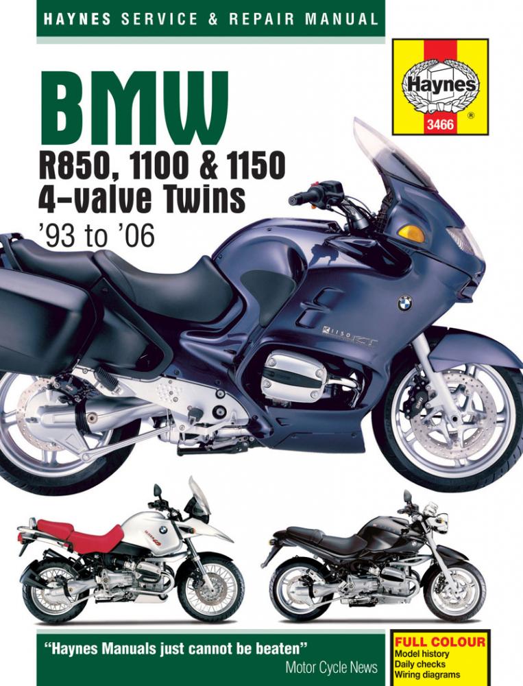 Haynes BMW R850, 1100 and 1150, 4-valve Twins, 93 to 06
