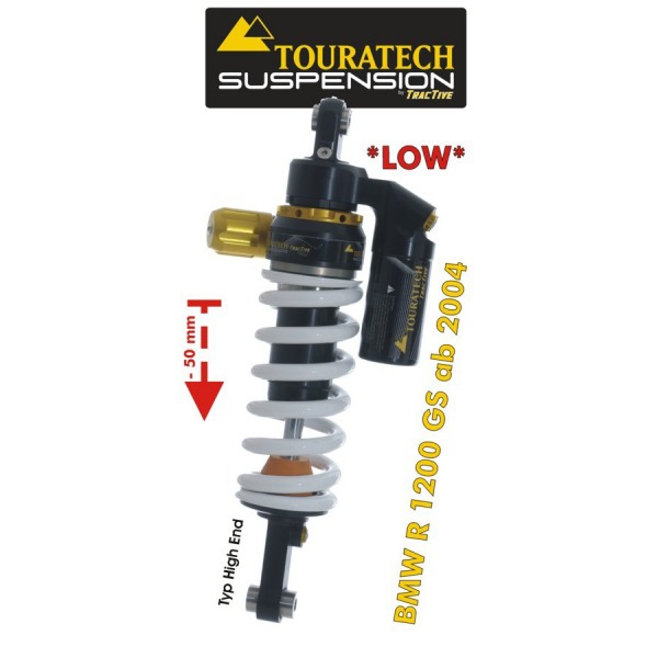 Touratech Suspension lowering shock (-50 mm) for BMW R1200GS (2004-2012) type *High End*