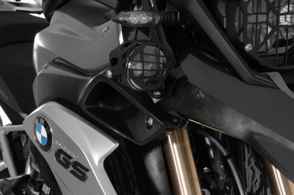 Touratech Set of LED auxiliary headlights, fog/High Beam black aluminium for BMW R1200GS LC 2013-