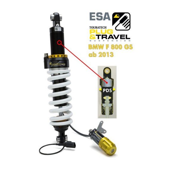 Touratech suspension shock for BMW F800GS from 2013 Type: Plug & Travel for BMW ESA