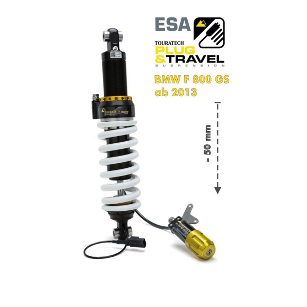 Touratech Suspension, lowering by -50mm for BMW F800GS from 2013 Type: Plug & Travel for BMW ESA