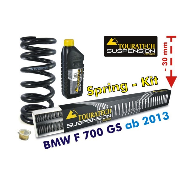 Touratech Height lowering kit -30mm for BMW F700GS from 2013 *replacement springs*