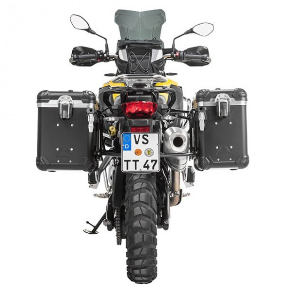 Touratech ZEGA Evo alu pannier system And-Black 38/45 litres BMW F750/850GS/A/F900GSA/F800GS 24-