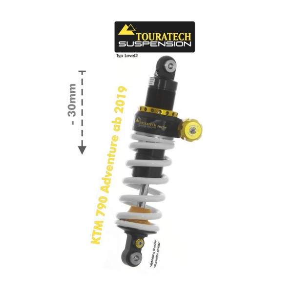 Touratech Suspension lowering shock (-30 mm) for KTM 790/890 Adventure from 2019 type Level2