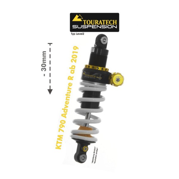 Touratech Suspension lowering shock (-30 mm) for KTM 790/890 Adventure R from 2019 type Level2