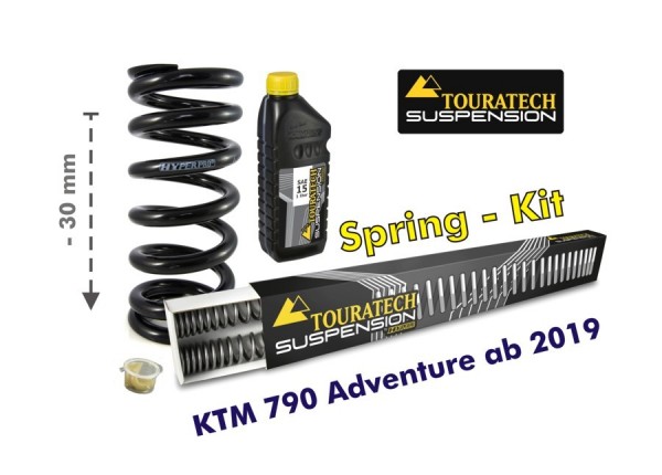 Touratech Height lowering kit, -30mm, for KTM 790 Adventure from 2019 replacement springs