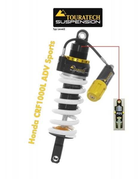 Touratech Suspension shock absorber for Honda CRF1000L Adventure Sports from 2018 Type Level2/PDS