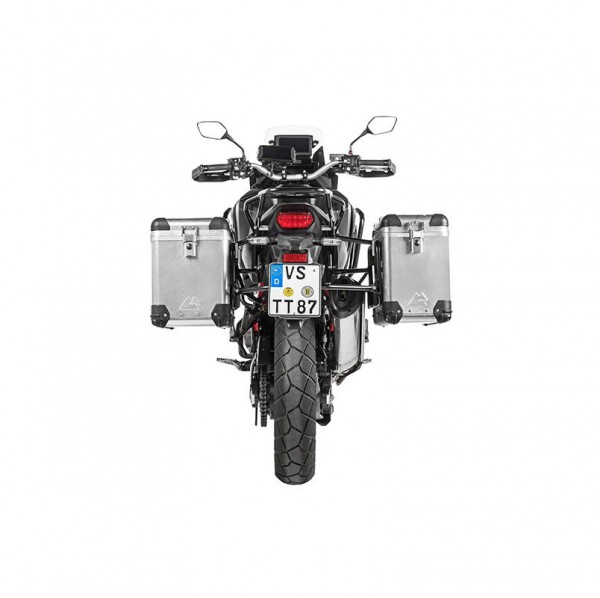 Touratech ZEGA Pro alu pannier sys 38/45 litres w S/S rack black Honda CRF1100L A/T