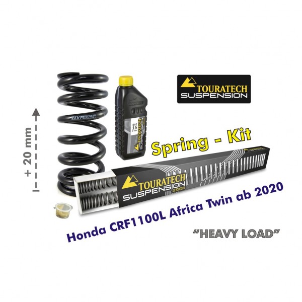 Touratech Progressive fr & rr replacement springs Honda CRF1100L Africa Twin 2020- +20mm Heavy Load
