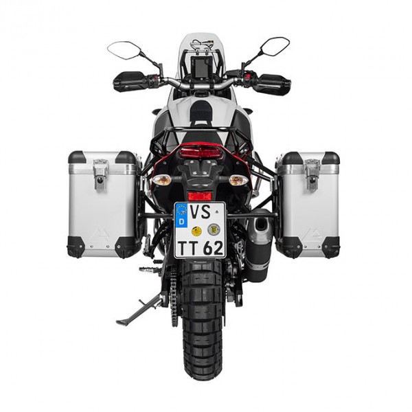 Touratech ZEGA Pro *And-S* alu panniers 31/38L w S/S rack black Yamaha Tenere 700/World Raid
