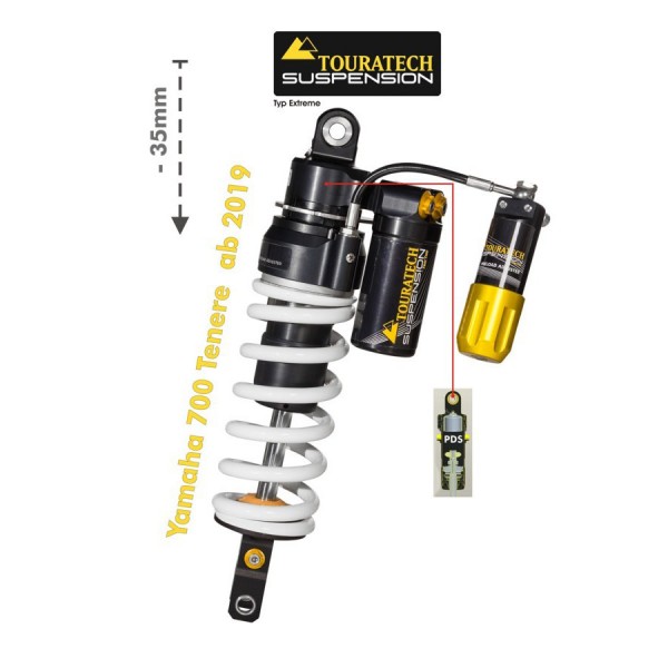 Touratech Suspension lowering shock (-35mm) for Yamaha 700 Tenere from 2019 Type Extreme