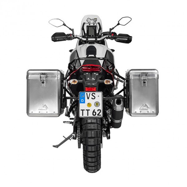 Touratech ZEGA Mundo alu pannier system 38/45L w S/S rack black Yamaha Tenere 700/World Raid