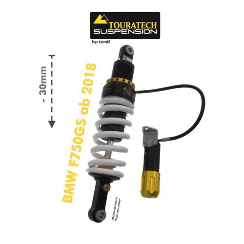 Touratech Suspension lowering shock -30 mm for BMW F750GS ab 2018 type Level2