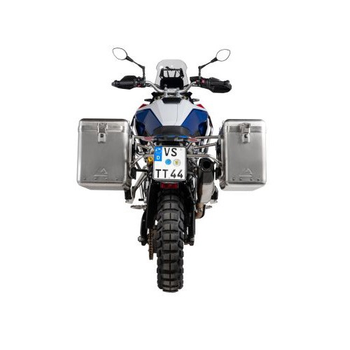 Touratech ZEGA Mundo aluminium pannier system S/S Rack Black 38/45L Alu for F900GS