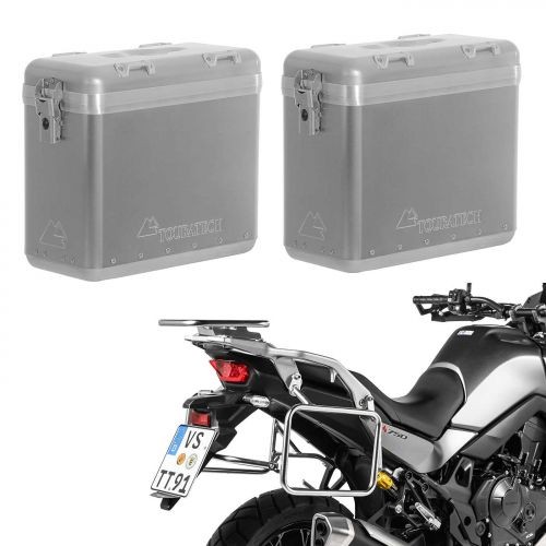 Touratech ZEGA Mundo aluminium pannier system 31/31L S/S Rack for Honda XL750 Transalp
