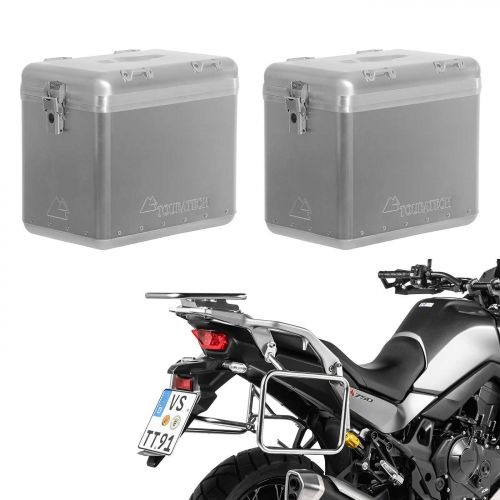 Touratech ZEGA Mundo aluminium pannier system 45/45L S/S Rack for Honda XL750 Transalp