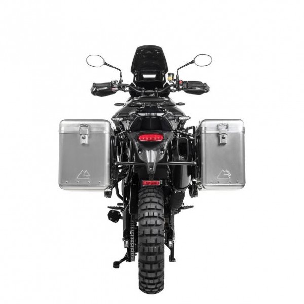 Touratech ZEGA Mundo aluminium pannier system 38/45 litres w S/S rack black Triumph Tiger 900