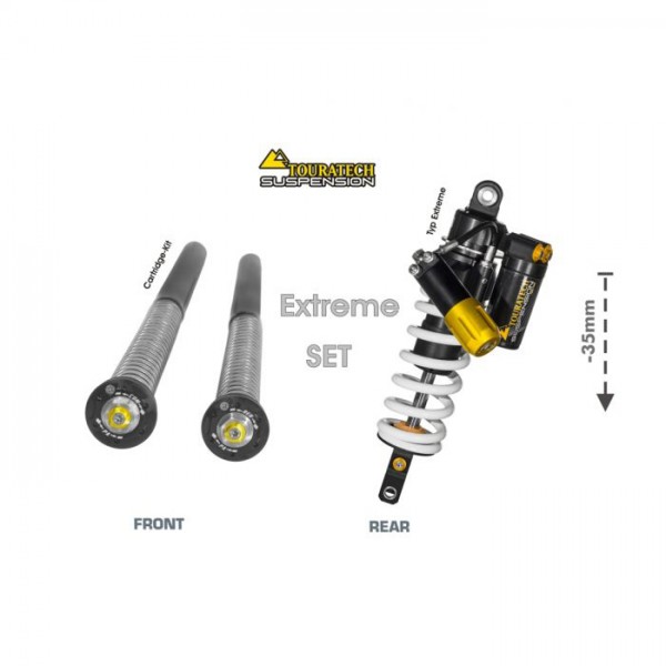 Touratech Suspension WTE Lowering SET -35mm Type Extreme for Yamaha 700 Tenere from 2019