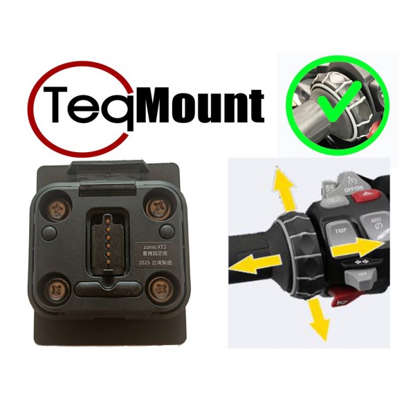 Teqmount wonderwheel adap for Garmin XT2/XT3 BMW R1300/1200/1250GS/A/RS/F750/ 850GS/F900R/XR/S1000XR