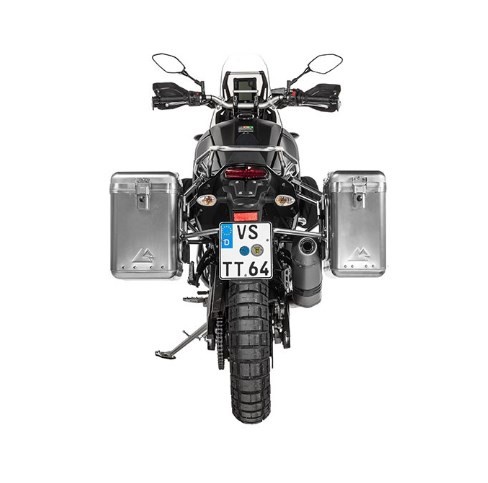Touratech ZEGA Mundo alu pannier system 31/38L w S/S rack Yamaha Tenere 700/World Raid