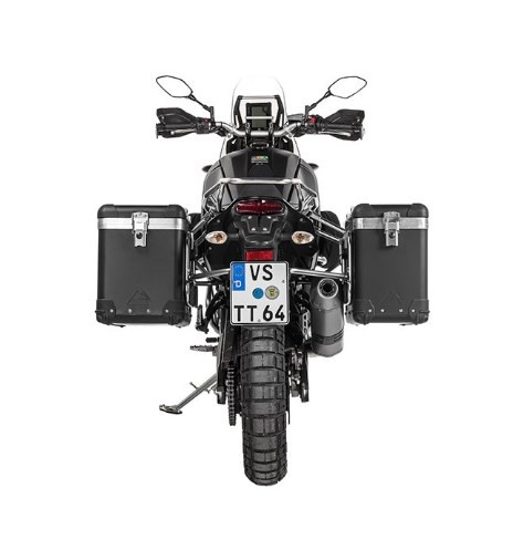 Touratech ZEGA Pro *And-Black* alu system 38/45L w S/S rack Yamaha Tenere 700/World Raid