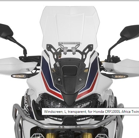 Touratech Windscreen, L, transparent, for Honda CRF1000L A/Twin/ CRF1000L A/Sports
