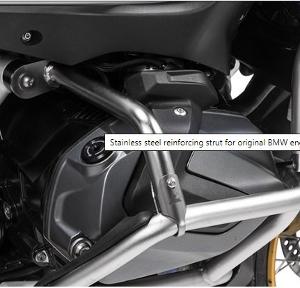 Touratech Stainless steel reinforcing strut original BMW engine crash bar, BMW R1250GS/ Adventure